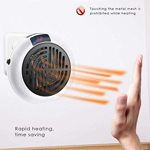 🔥Portable Mini Handy Heater, 400W Handy Heater Compact Digital Electric Heater Fan Wall-Outlet Heater For Room🔥