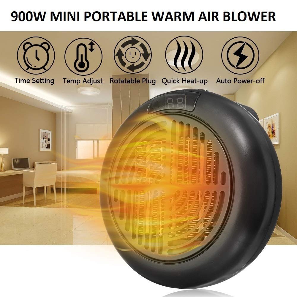 🔥Portable Mini Handy Heater, 400W Handy Heater Compact Digital Electric Heater Fan Wall-Outlet Heater For Room🔥