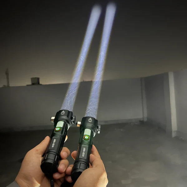 Waterproof Torch + Flashlight🔦| 26600 mAh Power Bank, Laser Precision and 1 KM Range (🔥BIG SALE - 65% OFF)