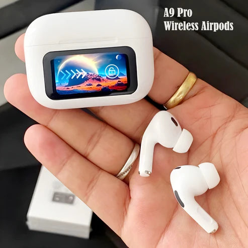 A9 Pro High Quality Sound, ENC Noise Reduction Wireless Airpods 🤩 With Smart Touch Screen Control (🔥BIG SALE - 50% OFF)